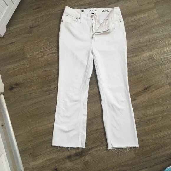 J. Crew white Demi Boot crop distressed jeans size 30 - Picture 2 of 7